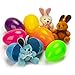 GIGALUMI 12 Pcs Filled Easter Eggs set with 3.94” Assorted Pastel Colorful Plush Bunnies for Easter Basket Stuffers and Easter Egg Hunting Party!