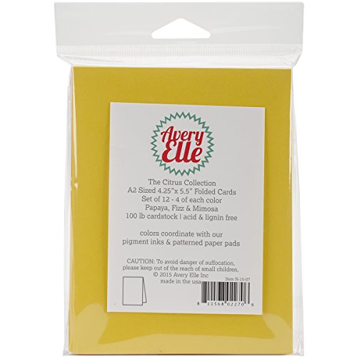 Avery Elle A2 Cards Citrus (12 Pack), 4.25 x 5.5"