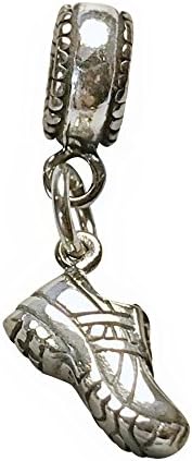 RUNNING SHOE MINI CHARM FOR BEAD BRACELET Inspired Endurance Girl's Women's Sports Marathon Distance Running Track 925 Sterling Silver Bead Charm Fits Snake Chain Bracelet Running Shoe