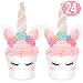 xo, Fetti Unicorn Cupcake Toppers + Wrappers - Set of 24 | Birthday Party Supplies, Unicorn Horn Cake Decoration + Baby Shower primary