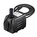 Lyqily 400GPH Water Pump Ultra Quiet 25W Submersible Fountain Aquarium Fish Pond Hydroponic Pump with 6.6ft High Lift, 5.9ft Three-pin Plug Power Cord, 2 Nozzles primary