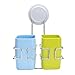 FAMLOVE Toothbrush Holder Wall Mounted Stainless Steel Bathroom Toothbrush Holder Set Modern Blue Green with 2 Cups Large Capacity Toothpate Stand - Couple's Design