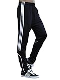 Men's Performance Active Running Jogger Light Weight Soccer Training Pants (US Small/Label X-Large, White)