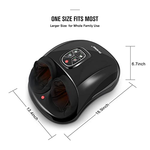 FIT KING Elektrische Fußmassagegeräte Shiatsu Fussmassagegerät mit Wärmefunktion, Kneten, Roller und Luftkompression, Entspannung für Zuhause/Büro FT-001F