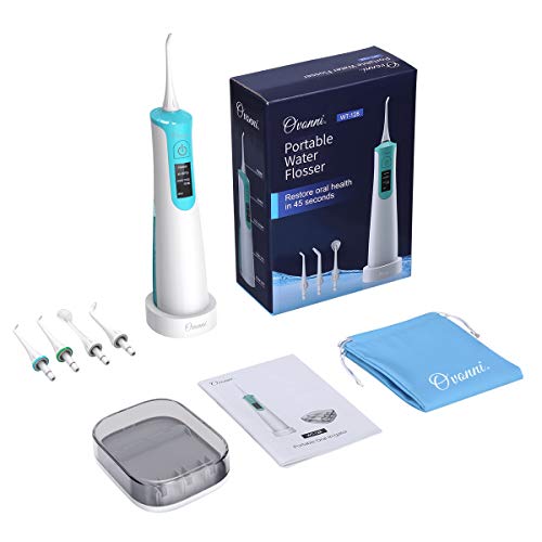 Ovonni Portable Water Flosser Cordless Oral Irrigator For Braces and Teeth, Rechargeable Dental Teeth Cleaner with 5 Jet Tips and 145ML Water Tank, IPX7 Waterproof for Home and Travel - Thumbnail 6