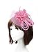 Fascinator Hat for Women Tea Party Headband Small Hairpin Feather hat (One Size, Pink)