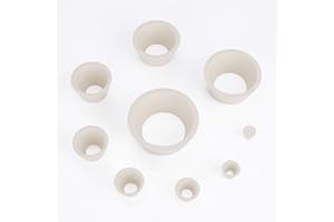 Labasics Filter Adapter Cones, Durable Tapered Collar Rubber Stopper Buchner Funnel Flask Cones Adapter Set, Wear Resistance Smooth Surface, Pack of 9, White