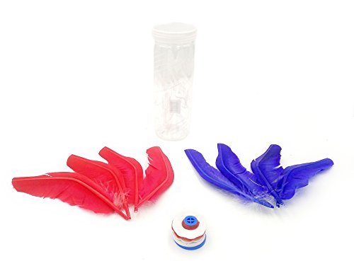VIAHART Kikbo Jianzi Kick Shuttlecock (Chapteh, Da Cau, Jian Zi) | Great change-up from Hacky Sack and Footbag (1 base, full disc set, 8 feathers - 4 red, 4 blue) - Thumbnail 6