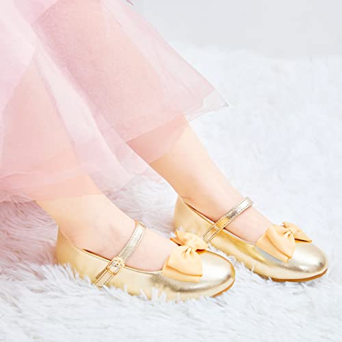 Felix & Flora Toddler Girl Gold Dress Shoes Size 11 Flower Girl Mary Jane  Ballet Flats Wedding Party in Kenya | Whizz Flats