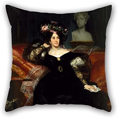 Pillowcase Of Oil Painting Eug??ne Dev??ria - Portrait Of Mme. Jule-Antoine Droz For Home Theater Dining Room Boys Play Room Office 18 X 18 Inches / 45 By 45 Cm(both Sides)