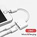 iPhone Headphone Adapter, Dual Lightning & Spliter 2 in 1 Aux Headphone Jack & Charge Cable Adapter, 3.5mm Lightning Adapter for iPhone7/7Plus/8/8Plus/X, Support iOS 11 and earlier iOS