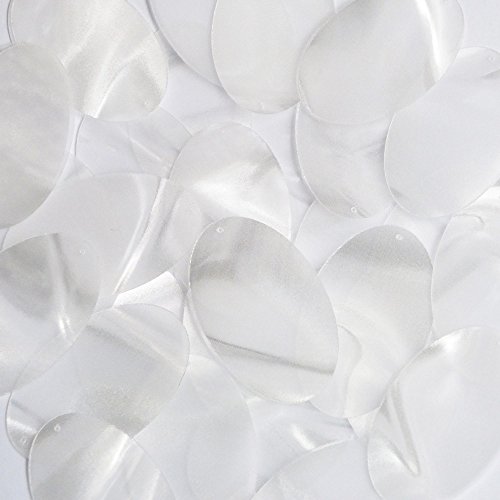 Sequin Oval 2 inch Raw Silk Crystal Illusion. Loose Paillettes. Made in USA. Large for display, accents, applique, arts, crafts, and embellishment.