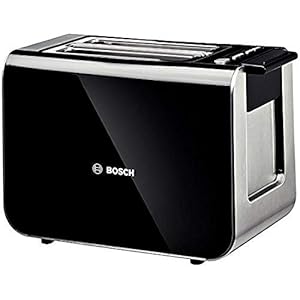 Bosch-TAT8613GB-Styline-2-Slice-Toaster-Black Bosch Styline TAT8613GB 2 Slot Stainless Steel Toaster with variable controls - Black
