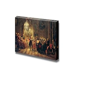 Flute Concert with Frederick The Great in Sanssouci by Adolph Menzel - Canvas Print Wall Art Famous Painting Reproduction - 12" x 18"