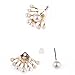Ownsig Girls Lovely Crystal Faux Pearl Ear Stud Front and Back Earbob