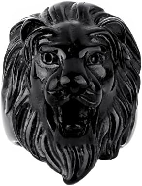 Jewelry Punk Rock Men's Stainless Steel Rings,Animal Lion Style