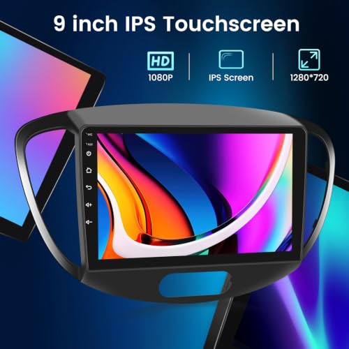 NHOPEEW Autoradio Android per Hyundai i10 con CarPlay e Android Auto | Compatibile con Hyundai i10 2007-2013, WiFi, Mirror Link, DSP, schermo diviso, telecamera di retromarcia e microfono