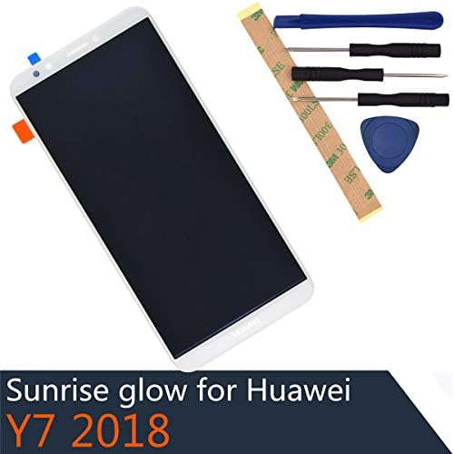 LCD Touch Assembly LCD Display Touch Screen Digitizer Compatible with Huawei Y7 2018 White with Frame Adhesive[ Without Frame ]
