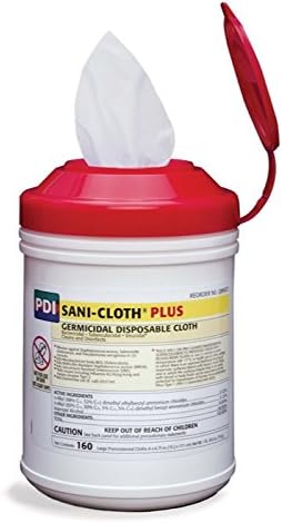 Nice Pak Commercial Sani-Cloth Plus Sani Cloth Plus Disinfectant Disposable Wipe - 160 Wipe - 1 Each - 6. 75" X 6