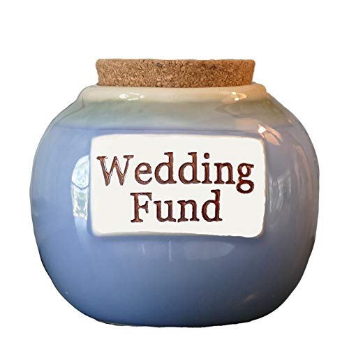 Tumbleweed Cottage Creek Wedding Gifts Wedding Fund Jar Ceramic Round Coin Bank Piggy Bank/Engagement Gifts [Blue]