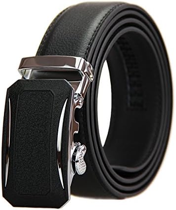 GAFASTWO Men's Genuine Leather 35mm Ratchet Dress Belt with Automatic Buckle Holeless