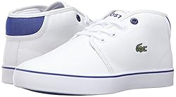 Lacoste Unisex-Child Ampthill Sneaker, White/Royal