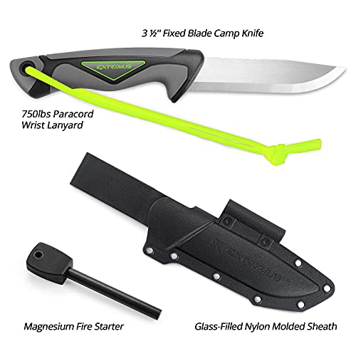 Extremus Camping Knife, Fixed Blade Outdoor Knife with 7CR17 Stainless