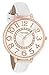 Women's Watches by Ferenzi - Rose Gold And White PU Leather Watch - Make Every Second Count - FZ17703