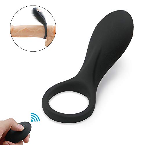 Vibrating Penis Ring, Remote Control 9-Speed Cock Ring Vibrator Medical Silicone Waterproof Rechargeable Powerful Vibration Sex Toy for Male and Couples (Black)