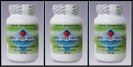 Apple Cider Vinegar by Vita Plus, 250 Capsules (Pack of 3)