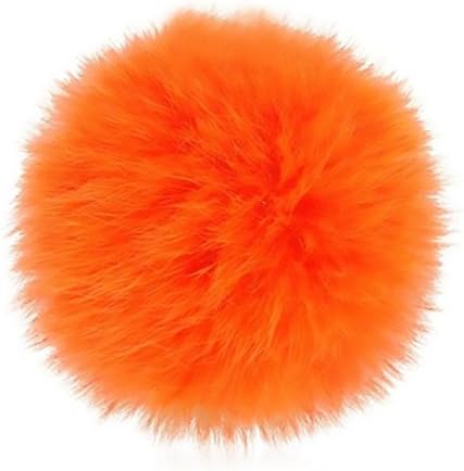 PurrToys Luxury Fur Ball Cat Toy - 100% Real Mink Fur - (Orange) - 5 cm