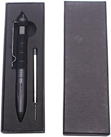 2 in 1 Tactical Pen Survival Kit,Self-defense Weapon Pen Multipurpose Pocket Tool of Glass Breaker Tip and Ballpoint Pen with Free Box and 1st Ink Refill