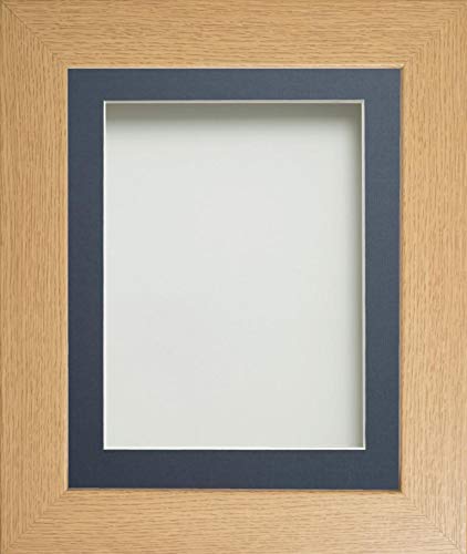 Frame Company Watson Range Beech 20x16 inch Picture Photo Frame with Blue Mount for Image 15x10 inch *Choice of Sizes* Fitted with Real Glass