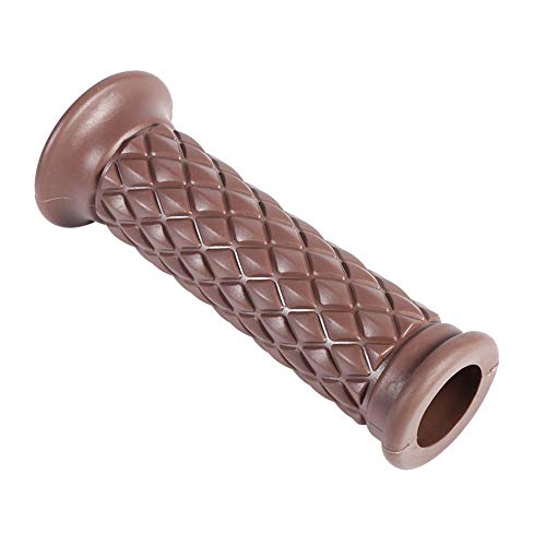 Motorcycle Hand Grips, 1 Pair 7/8" 22mm Non Slip Rubber Handlebar Grips End Thruster Grip for Honda Triumph Yamaha Kawasaki (Dark Brown)