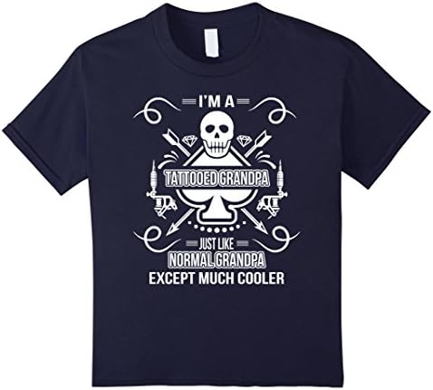 unisex-child I'm A-Tattooed-Grandpa,Cooler,Tatoo',T-shirt 6 Navy