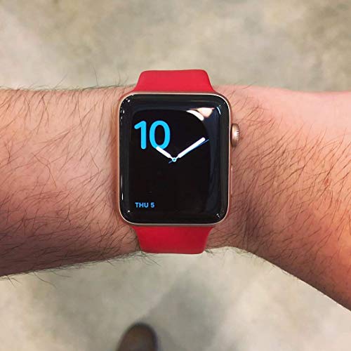 VATI Sport Band Compatible for Apple Watch Band 42mm 44mm, Soft Silicone Sport Strap Replacement Bands Compatible with 2018 iWatch Apple Watch Series 4/3/2/1, 42MM 44MM M/L (Red) - Thumbnail 6