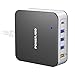 POWERADD 40W 5 Port USB C Charging Station Multi Port Wall Charger QC3.0 USB C Desktop Charger Block Compatible iPhone, Samsung, Nexus, LG, and More USB Device