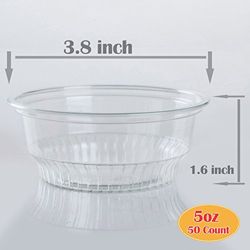 GOLDEN APPLE, 5 oz Clear Plastic Cups for Ice Cream, Snack bowl no lids