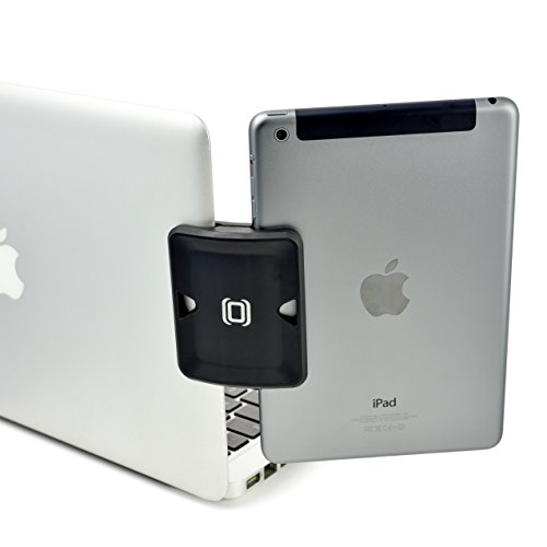 DuoScreen iPad Monitor Mount with Upgraded Grip - Tablet Stand for Dual Monitor Functionality; Dock to Laptop or UltraBook, Travel Friendly Dual Display Bracket Connects Tablet/Smartphone (Black)