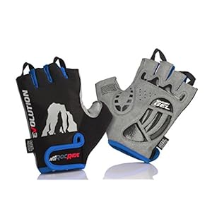 RocRide Cycling Gloves with Gel Padded Protection. Road and Mountain Biking. Half Finger with Pull Tabs. Men, Women and…