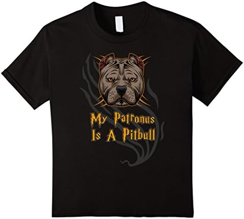 Kids Pit Bull T-Shirt: My Patronus Is A Pitbull Shirt 10 Black