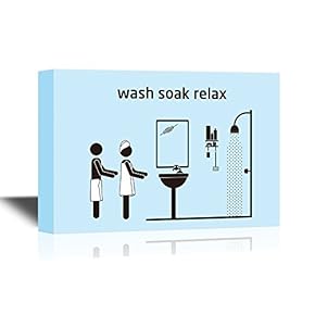 Bathroom Canvas Wall Art - Wash SOAD and Relax - Gallery Wrap Modern Home Art | Ready to Hang - 12x18 inches