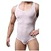 YiZYiF Men's Soft Smooth Freestyle Wrestling Singlet Bodysuit Underwear White Medium