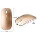 Tsmine Slim Rechargeable Bluetooth Mouse, Ultra-Slim Mice for Notebook, PC, Laptop, Computer,Windows/Android Tablet, iMac MacBook Air(Not for iPad and iPhone) - Gold