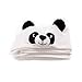 BabyBoop Premium Bamboo Hooded Baby Bath Towel (680GSM) 3in1 Combo | Extra Soft W/ Hood & Panda Ears, Bamboo Washcloth, Organic Cotton Bandana Bib | 35