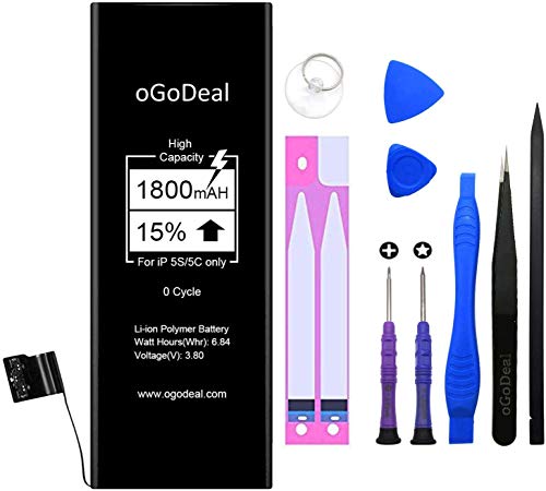 oGoDeal 5S 5C Battery, Battery Replacement Compatible with iPhone 5s &5C Battery A1457,A1453, A1530, A1533, A1532 A1507, A1456 Battery Replacement Kit oGoDeal 5S 5C Battery, Battery Replacement Compatible with iPhone 5s &5C Battery A1457,A1453, A1530, A1533, A1532 A1507, A1456 Battery Replacement Kit