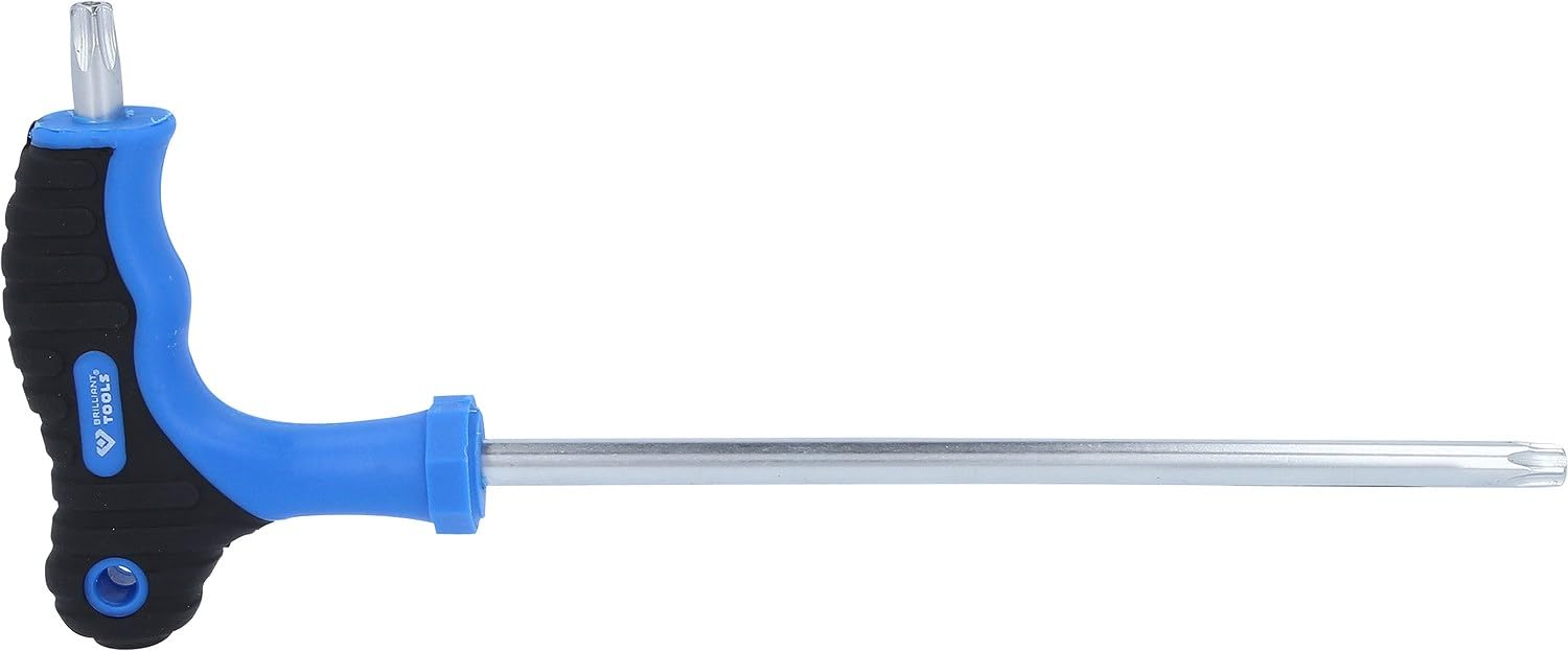 BRILLIANT TOOLS BT041018 T-Handle Torx® with Face Hole Allen Key T45 x 200 mm [Powered by KS Tools]