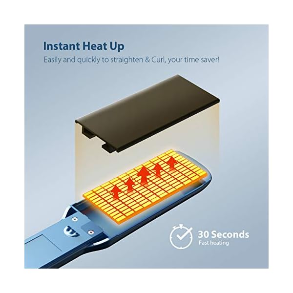 kipozi pro flat iron with 1.75 inch titanium plates hair straightener adjustable