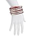 LUX ACCESSORIES Red Enamel Textured Metal Multiple Bangle Set