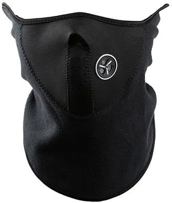 Black Winter Cold Weather Face Mask with Neck Warmer Neoprene Fleece Skiing Snowboard